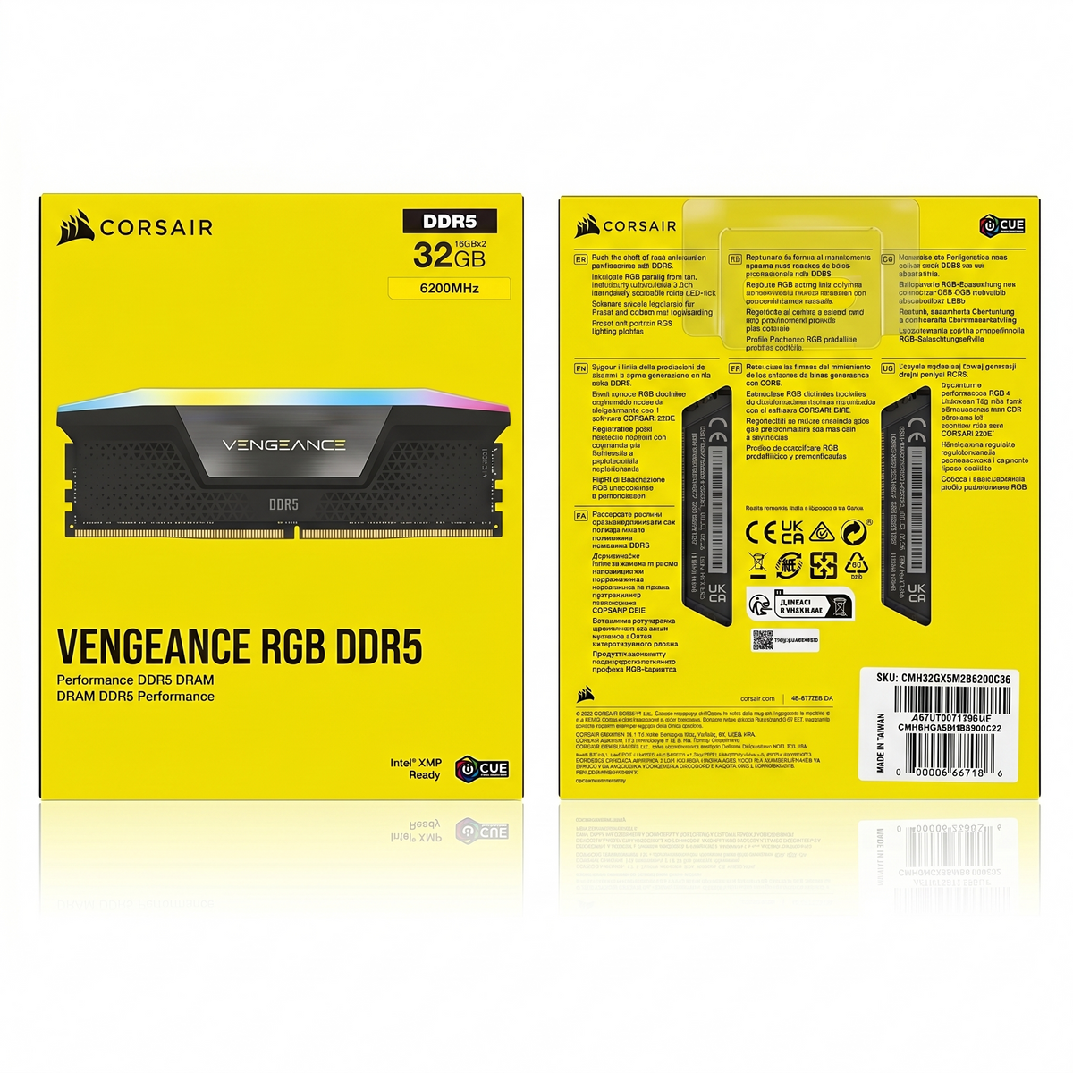 Corsair Vengeance RGB DDR5 32GB (2x16GB) 6200MHz Desktop Memory Kit