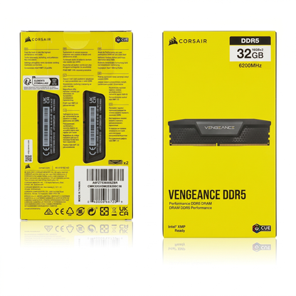 Corsair Vengeance DDR5 32GB (2x16GB) 6200MHz Desktop Memory Kit - Black