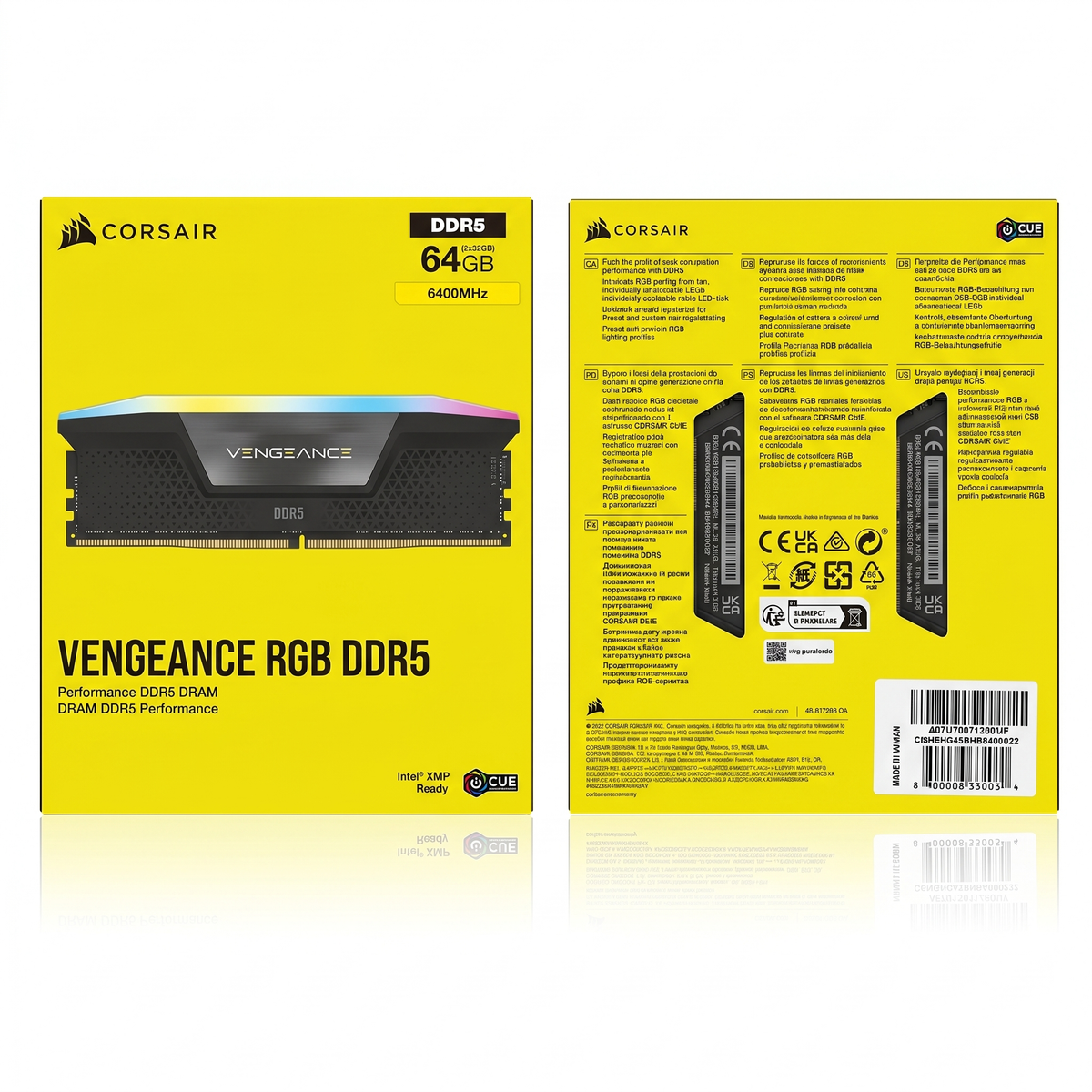 Corsair Vengeance RGB DDR5 64GB (2x32GB) 6400MHz Desktop Memory Kit